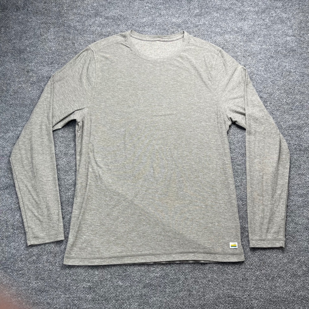Vuori Strato Tech Tee Mens Medium Grey Heather Long Sleeve Performance  V178